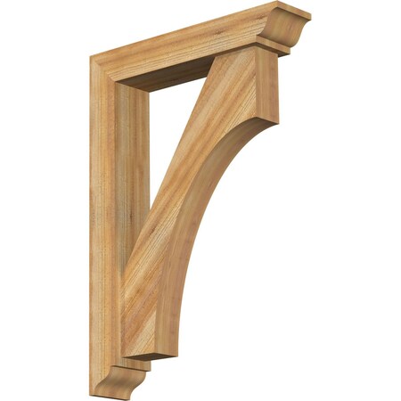 Ekena Millwork Westlake Traditional Rough Sawn Bracket w/ Offset Brace, Western Red Cedar, 6"W x 28"D x 40"H BKT0604X28X40WTL01RWR